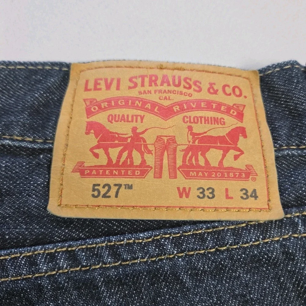 Levi's Mens 527 Slim Boot Cut Jeans 33x34 Dark Wash